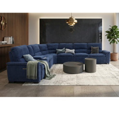 Salon d'angle tissus bleu navy, 392 x 347 x 99/103 cm + Mécanisme électrique | 2 560 000 CFA | à Dakar