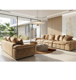 Salon 4 + 3 tissus brown judy Velours chenille avec Coussins | 19 990 000 CFA | à Dakar