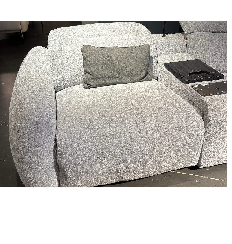 Salon d'angle tissus gris clair, 433 x 215 x 115 cm + Mécanisme électrique + Refroidisseur intégré + Lampe intégrée | 3 280 0...