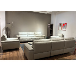 Salon 3+3+1+1 en cuir 100% gris | 6 360 000 CFA | à Dakar