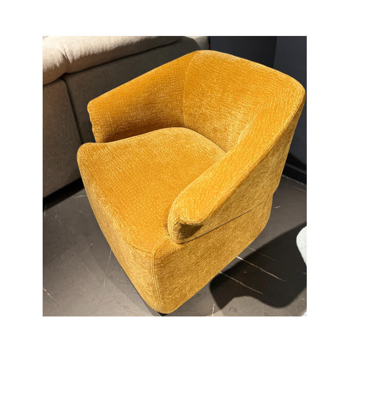 Fauteuil pivotant tissus Velours chenille jaune, 89 x 78 x 71 cm | 375 000 CFA | à Dakar