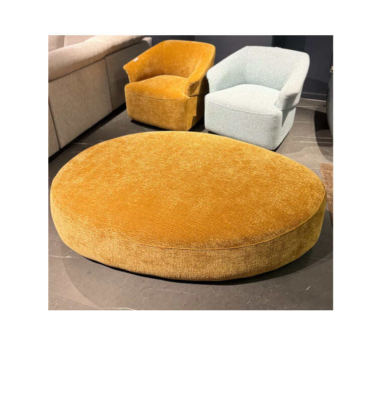 Ottoman tissus jaune moutarde Velours chenille, 154 x 100 x 42 cm | 261 000 CFA | à Dakar