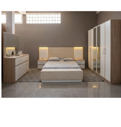 Chambre complète Casamia: Lit 180 x 200 cm + Dresser+Miroir+2 Chev+ Arm 6 portes | 1 700 000 CFA | à Dakar