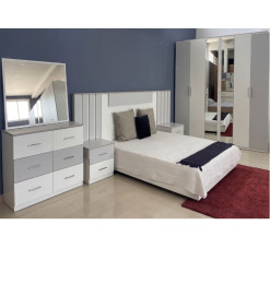 Chambre complète Sydney : Lit 180 x 200 + Dresser + Miroir + 2 Chevets + Arm 6 portes | 1 540 000 CFA | à Dakar