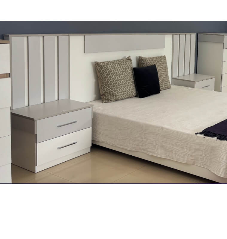 Chambre complète Sydney : Lit 180 x 200 + Dresser + Miroir + 2 Chevets + Arm 6 portes | 1 540 000 CFA | à Dakar