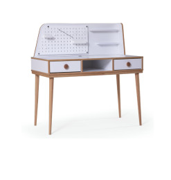 Bureau Retro Laqué blanc et...