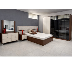 Chambre complète beige : Lit 180 x 200 + commode + Miroir + 2 Chevets + armoire | 1 890 000 CFA | à Dakar