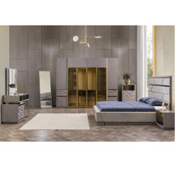 Chambre complète Gallina : Lit 180 x 200 + commode + Miroir + 2 Chevets + Armoire | 2 600 000 CFA | à Dakar