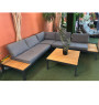 Salon d’angle jardin en alu et teak gris + table basse | Salons de jardin | 945 000 CFA , dakar, Sénégal