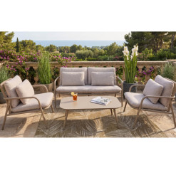Salon de jardin 2 + 1+ 1 en alu et tissus taupe + table basse | Salons de jardin | 598 000 CFA , dakar, Sénégal