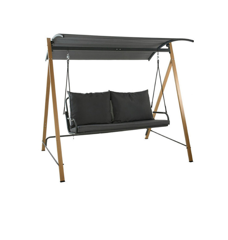 Balancelle en métal et bois robuste et tissu gris | Balancelles & Hamac | 261 000 CFA , dakar, Sénégal