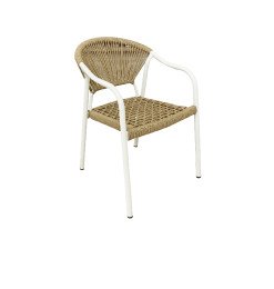 Chaise de jardin 56X63X83 cm en alu beige et blanc | Chaises, fauteuils & banquettes | 63 000 CFA , dakar, Sénégal