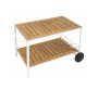 Desserte de jardin en aluminium blanc et bois, 64X117X66 cm | Tables & tables à manger de jardin | 198 000 CFA , dakar, Sénégal