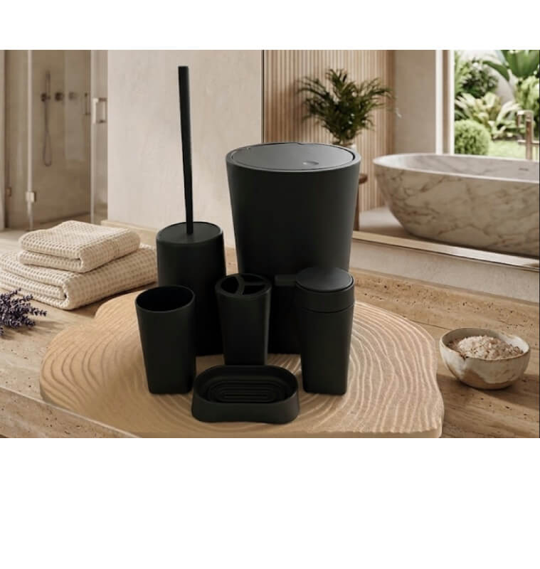 Ensemble salle de bain plastique noir | Accessoires salle de bain | 9 200 CFA , dakar, Sénégal