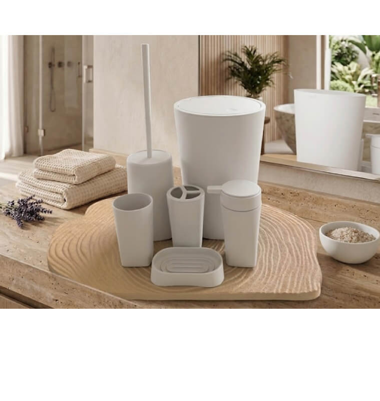 Ensemble salle de bain en plastique blanc | Accessoires salle de bain | 9 200 CFA , dakar, Sénégal