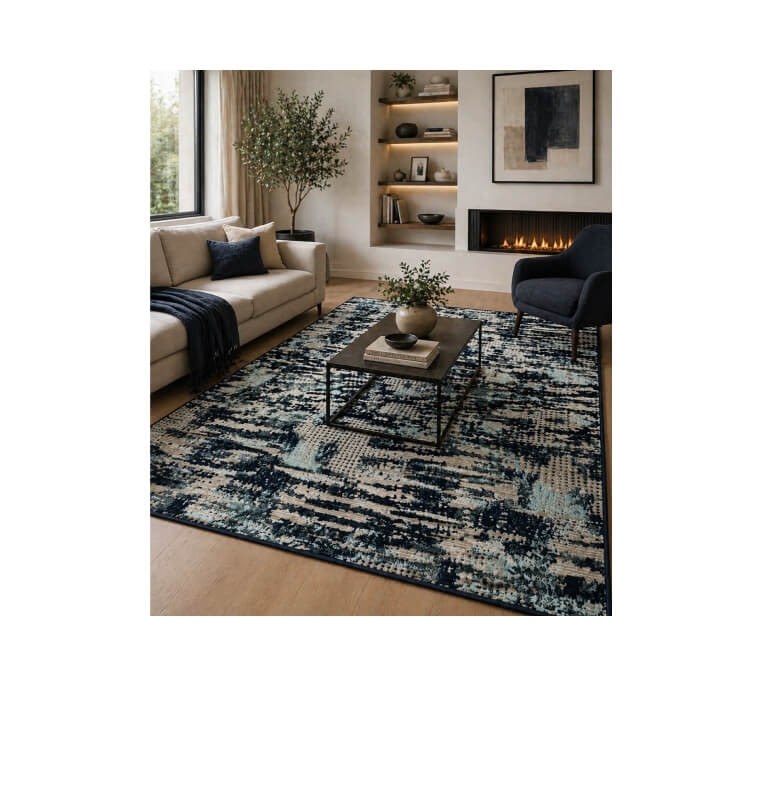 Tapis 200 x 290 cm polypro bleu gris | Tapis décoratifs , Dakar, Sénégal
