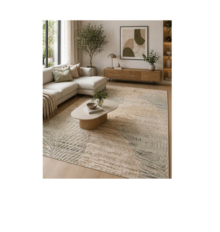 Tapis 200 x 290 cm polypro Safir crème et vert | Tapis décoratifs , Dakar, Sénégal