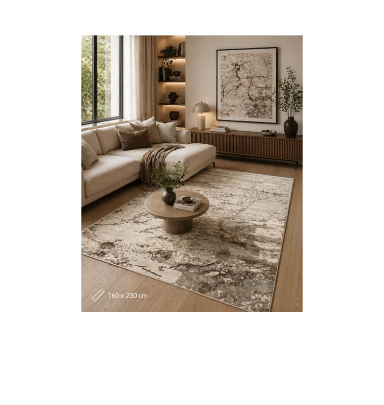 Tapis 160 x 230 cm polypro Shiny Shrink crème et beige | Tapis décoratifs , Dakar, Sénégal