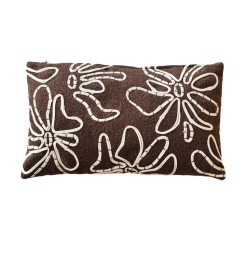 Coussin déco 30 x 50 cm marron à motifs brodés | Coussins déco , Dakar, Sénégal