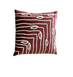 Coussin déco 45 x 45 cm bordeaux et blanc à motifs texturés | Coussins déco , Dakar, Sénégal