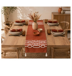 Chemin de table 33 x 150 cm rust à motifs graphiques | Sets & chemins de table | 12 500 CFA , dakar, Sénégal