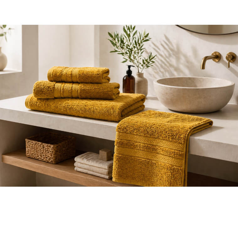 Grande serviette de bain 100x150 cm en coton 550 GSM jaune | Serviettes & Peignoirs | 10 100 CFA , dakar, Sénégal