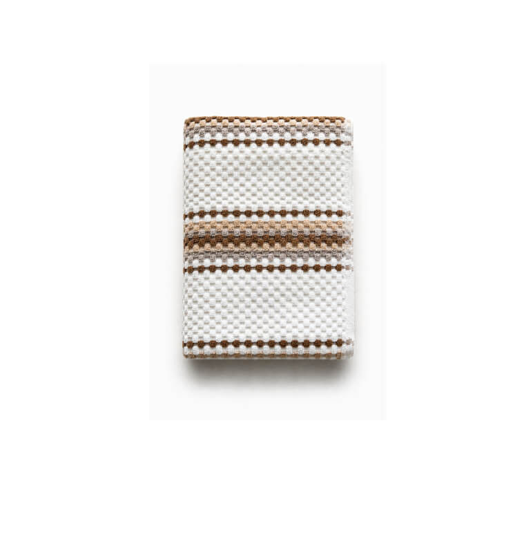 Serviette texturée 50x90 cm en coton 550 GSM beige et blanc | Serviettes & Peignoirs | 2 900 CFA , dakar, Sénégal