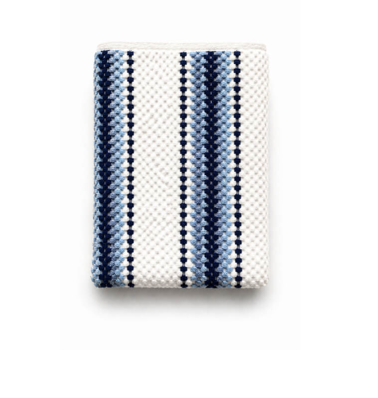 Grande serviette de bain texturée 100x150 cm en coton 550 GSM bleu et blanc | Serviettes & Peignoirs | 9 600 CFA , dakar, Sén...
