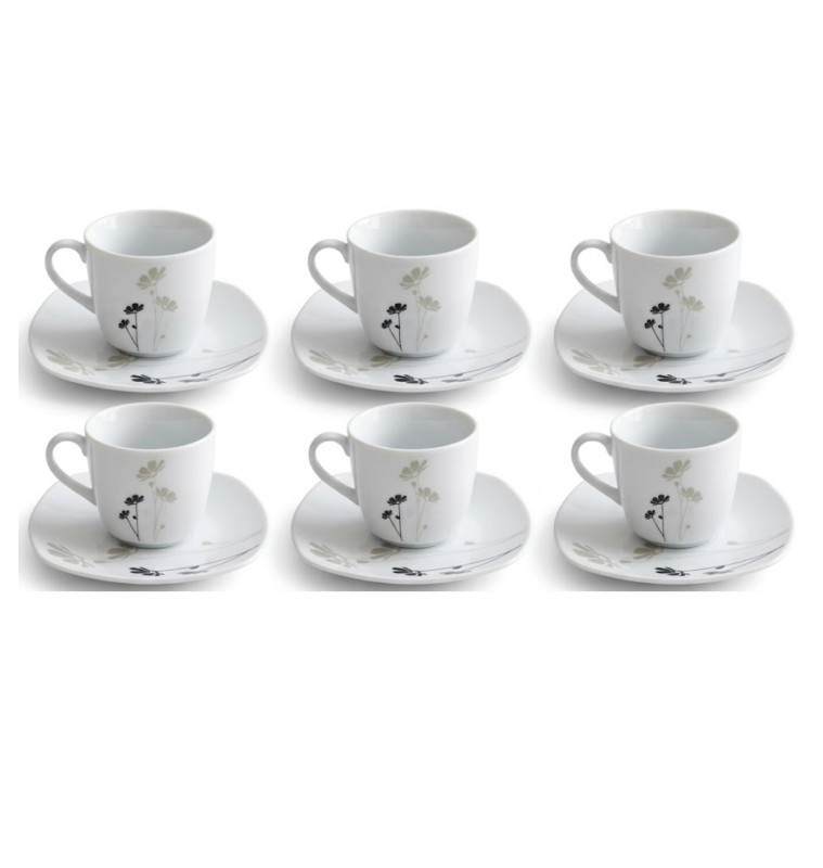 Coffret 12 pièces tasses à café avec sous-tasses 90 cc en porcelaine | Tasses & mugs | 13 900 CFA , dakar, Sénégal