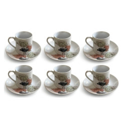 Coffret 12 pièces tasses à café avec sous-tasses 90 cc en porcelaine | Tasses & mugs | 12 500 CFA , dakar, Sénégal