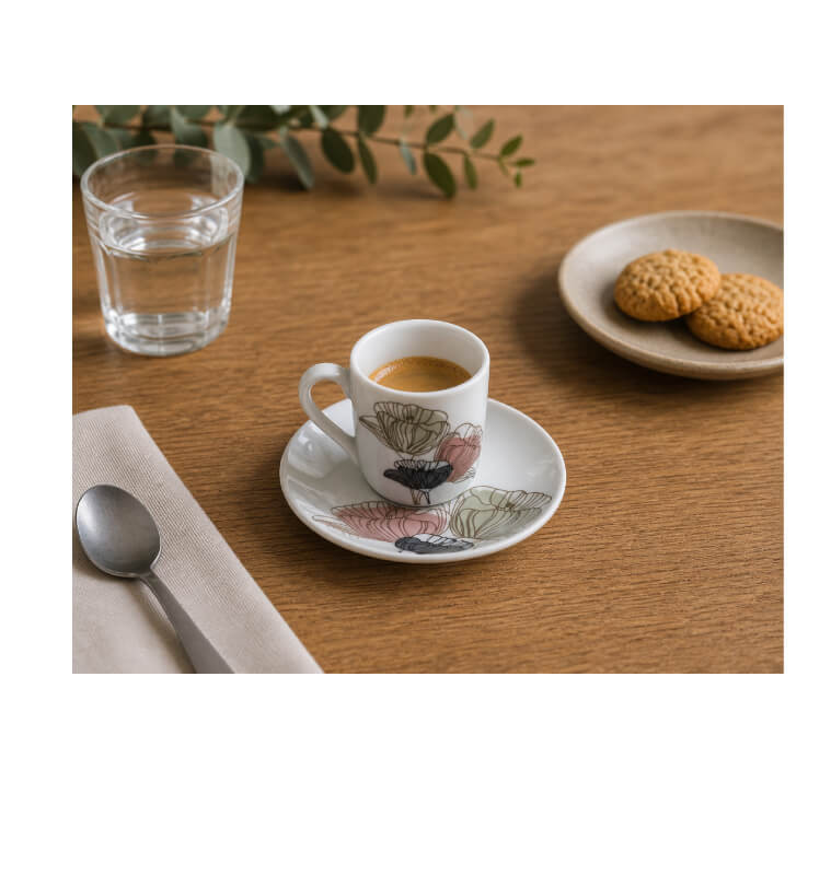 Coffret 12 pièces tasses à café avec sous-tasses 90 cc en porcelaine | Tasses & mugs | 12 500 CFA , dakar, Sénégal