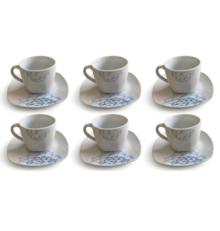 Coffret 12 pièces tasses à thé avec sous-tasses 200 cc en porcelaine | Tasses & mugs | 16 500 CFA , dakar, Sénégal