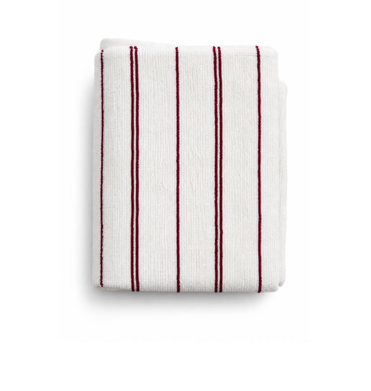 Grande serviette de bain rayée 100x150 cm en coton 550 GSM rouge et blanc | Serviettes & Peignoirs | 10 600 CFA , dakar, Sénégal