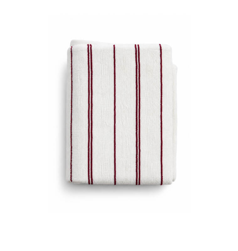 Serviette de bain rayée 70x140 cm en coton 550 GSM rouge et blanc | Serviettes & Peignoirs | 6 900 CFA , dakar, Sénégal
