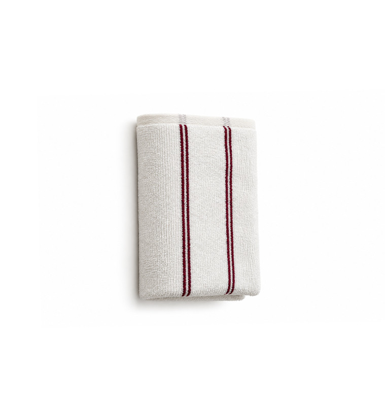 Serviette rayée 50x90 cm en coton 550 GSM rouge et blanc | Serviettes & Peignoirs | 3 200 CFA , dakar, Sénégal