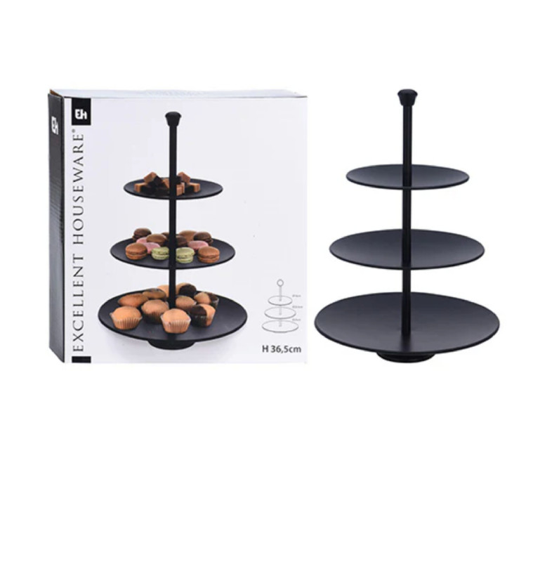 Présentoir 3 étages en inox noir | Aperos, tapas & minis | 10 300 CFA , dakar, Sénégal