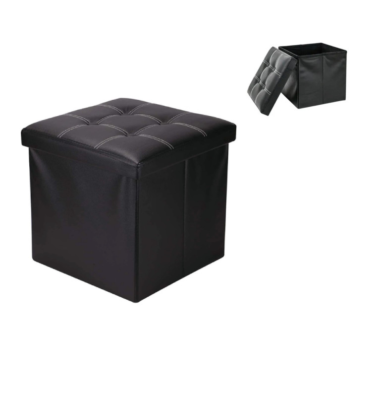 Tabouret boîte de rangement 2 en 1 38 x 38 x 37 cm cuir marron | Boites de rangement & caissons | 11 800 CFA , dakar, Sénégal