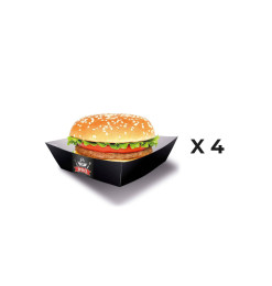Lot de 4 barquettes burger BBQ 12,7 x 12,7 cm | Accessoires party | 850 CFA , dakar, Sénégal