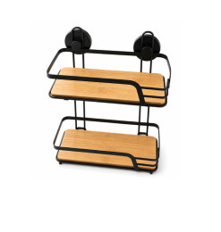 Étagère de salle de bain à ventouse 26,5 x 14 x 31 cm en métal et bambou | Meubles & étagères salle de bain | 9 900 CFA , dak...
