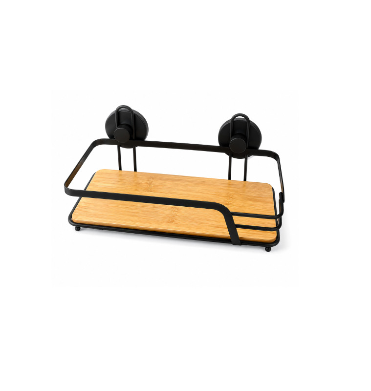 Étagère de salle de bain à ventouse 26,5 x 14 x 12 cm en métal et bambou | Meubles & étagères salle de bain | 6 000 CFA , dak...