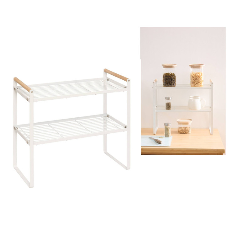 Étagère 2 niveaux en métal blanc L42 x P21 x H37,5 cm | Organisation | 12 200 CFA , dakar, Sénégal