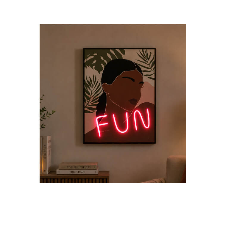 Tableau LED rechargeable FUN femme africaine 50 x 70 x 3 cm | Tableaux et toiles , Dakar, Sénégal