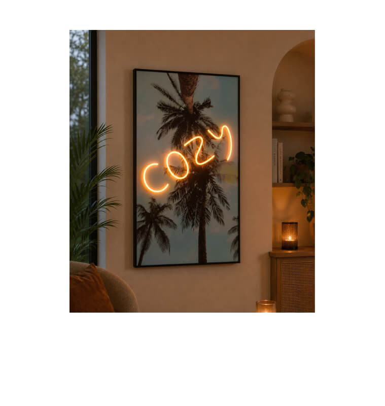 Tableau LED rechargeable Cozy Palmiers 70 x 120 x 3 cm | Tableaux et toiles , Dakar, Sénégal