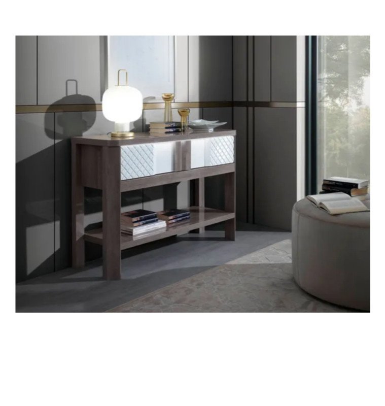 Console 120 x 38 x 80 cm gris chêne et blanc brillant | 285 000 CFA | à Dakar