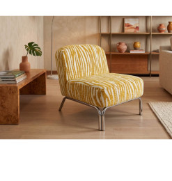 Fauteuil en tissu jaune et blanc 65 x 77 x 69 cm | 180 000 CFA | à Dakar