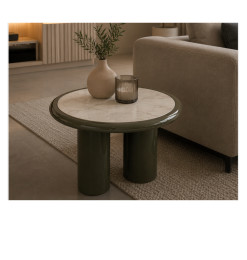 Table de coin high gloss vert brillant en MDF avec plateau effet marbre 70 x 70 x 46 cm  | 215 000 CFA | à Dakar