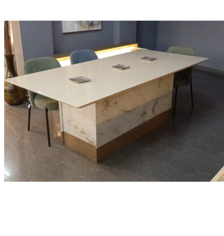 Table à manger 220 x 90 x 78 cm blanc, beige et gris | 695 000 CFA | à Dakar