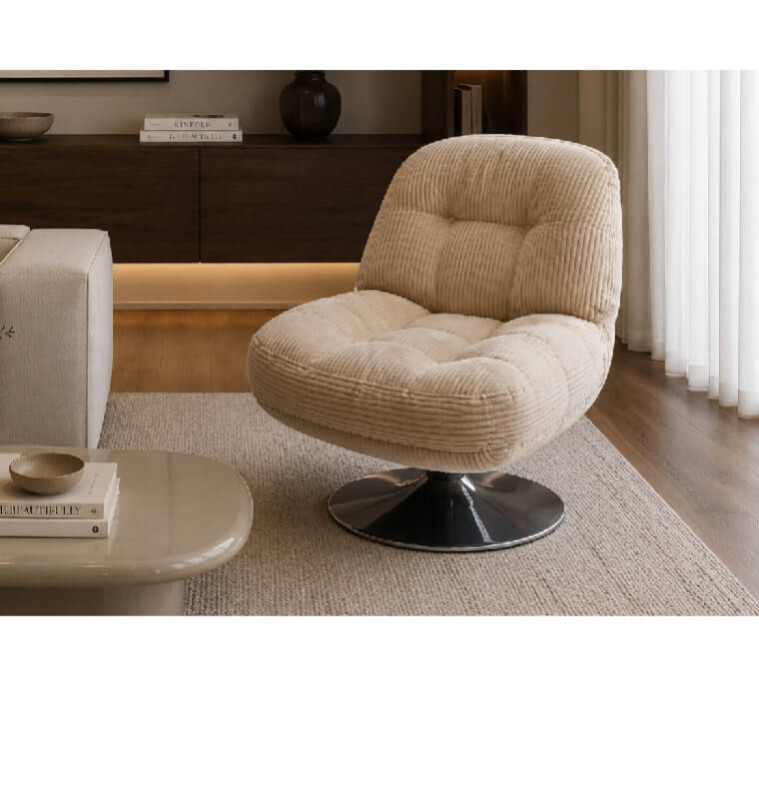 Fauteuil pivotant en tissu beige 65 x 76 x 75 cm  | 160 000 CFA | à Dakar