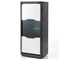 Vitrine 1 porte 70 x 46 x 160 cm gris chêne et blanc brillant | 395 000 CFA | à Dakar