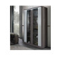 Vitrine 2 portes 120 x 46 x 180 cm gris chêne et blanc brillant | 610 000 CFA | à Dakar